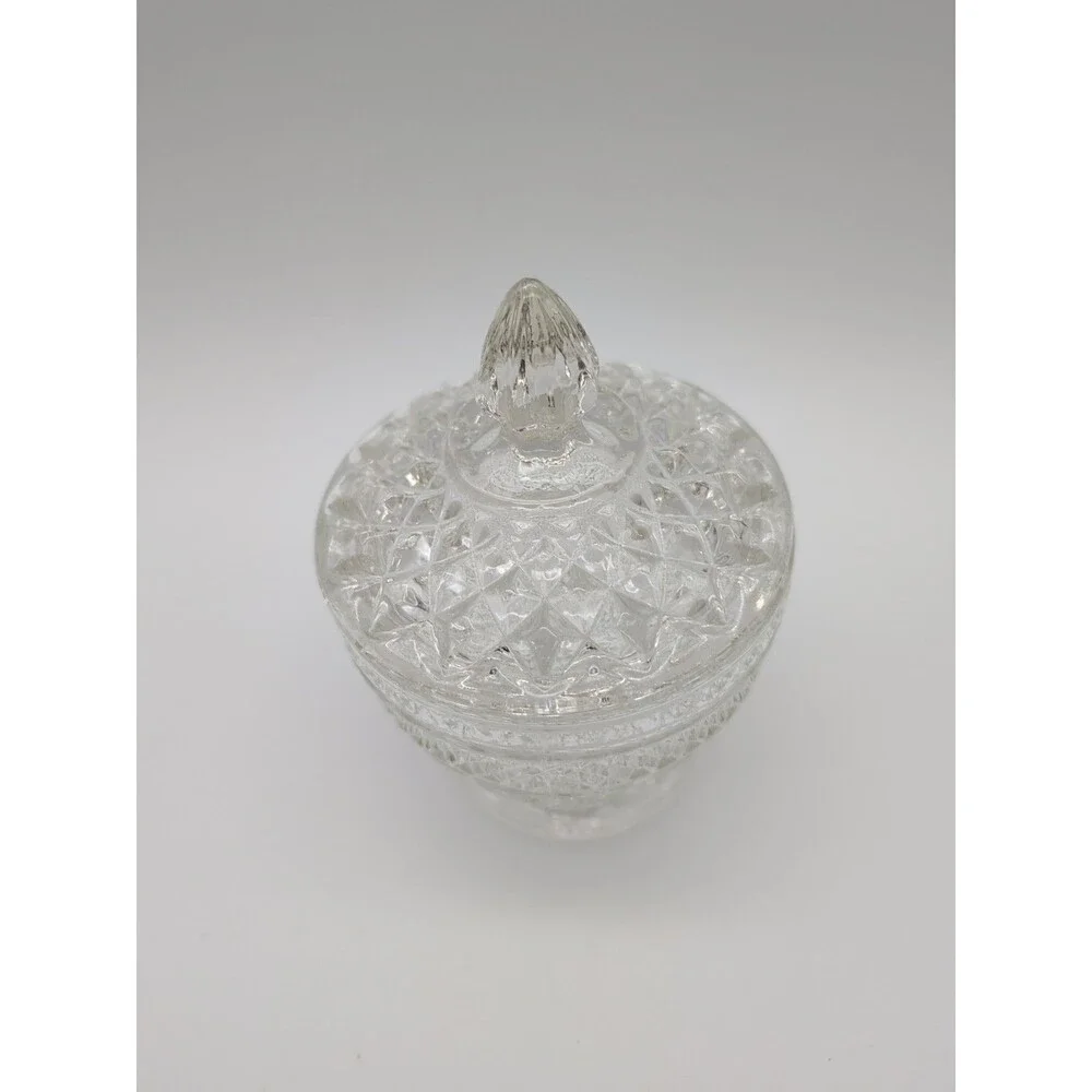 Vintage Anchor Hocking Wexford Footed Sugar Bowl with Lid